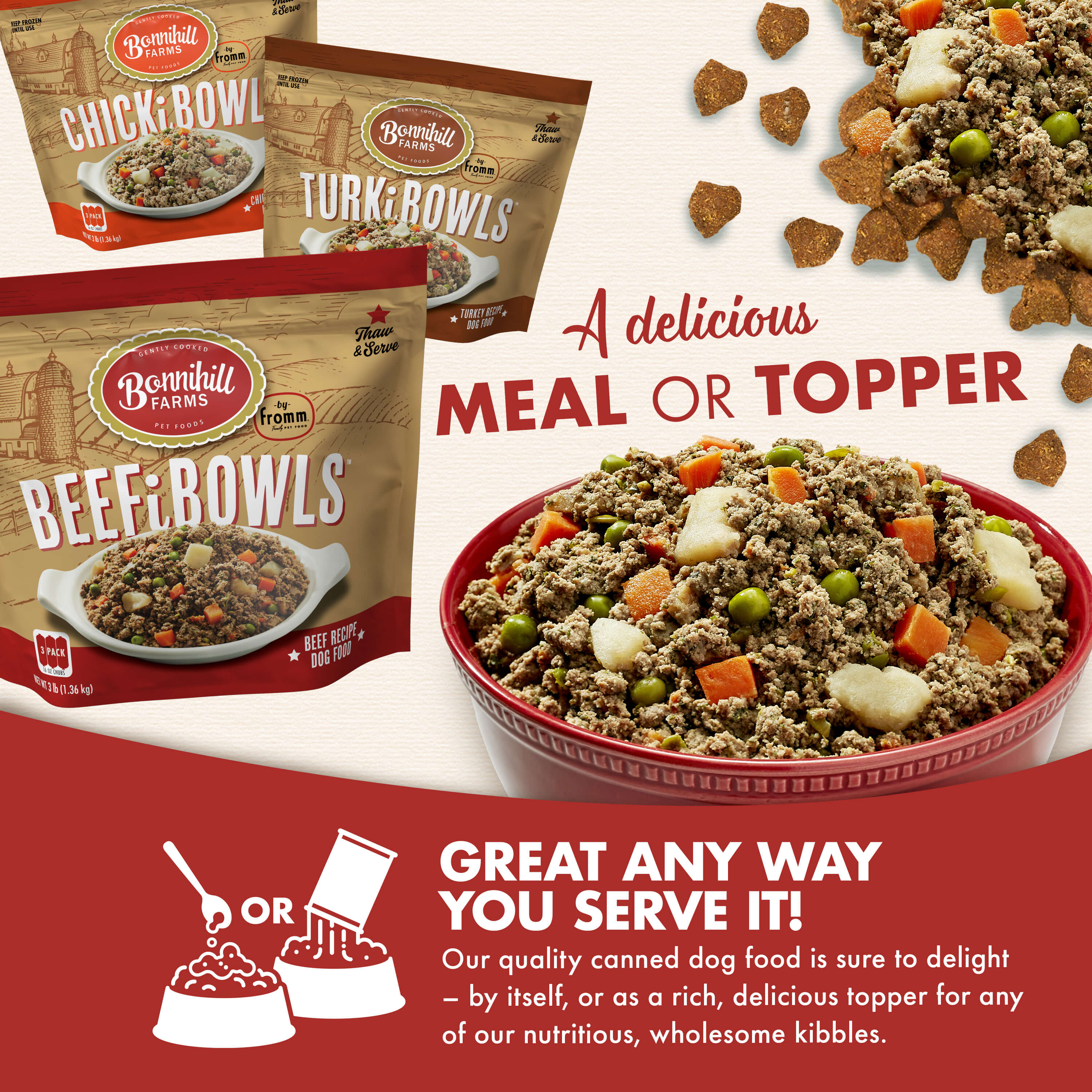 Bonnihill Farms Frozen BeefiBowls (3pk) | Fromm