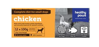 Chicken Frozen Raw Dinners For Dogs (12x100g) | Healthy Paws
