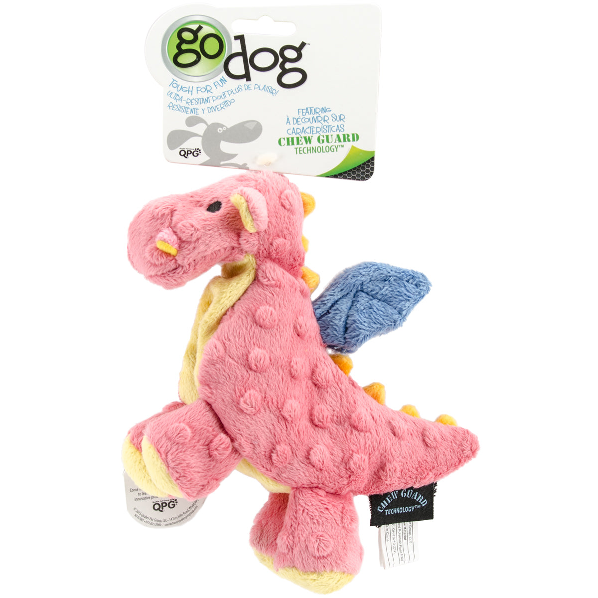 Baby Dragon Dog Toy (Large, Pink) goDog – Danny's Paw Prints