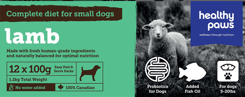 Lamb Raw Frozen Dinners For Dogs (1.2kg) | Healthy Paws