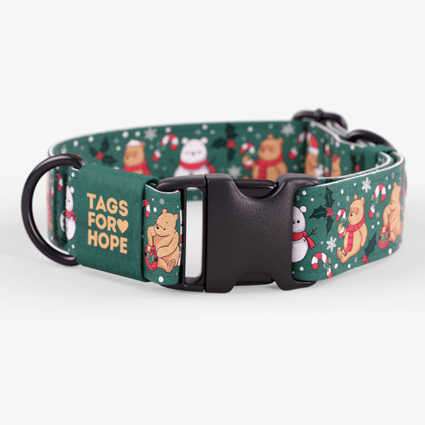 Christmas Hunny Bear Collar (Green) | Tags For Hope