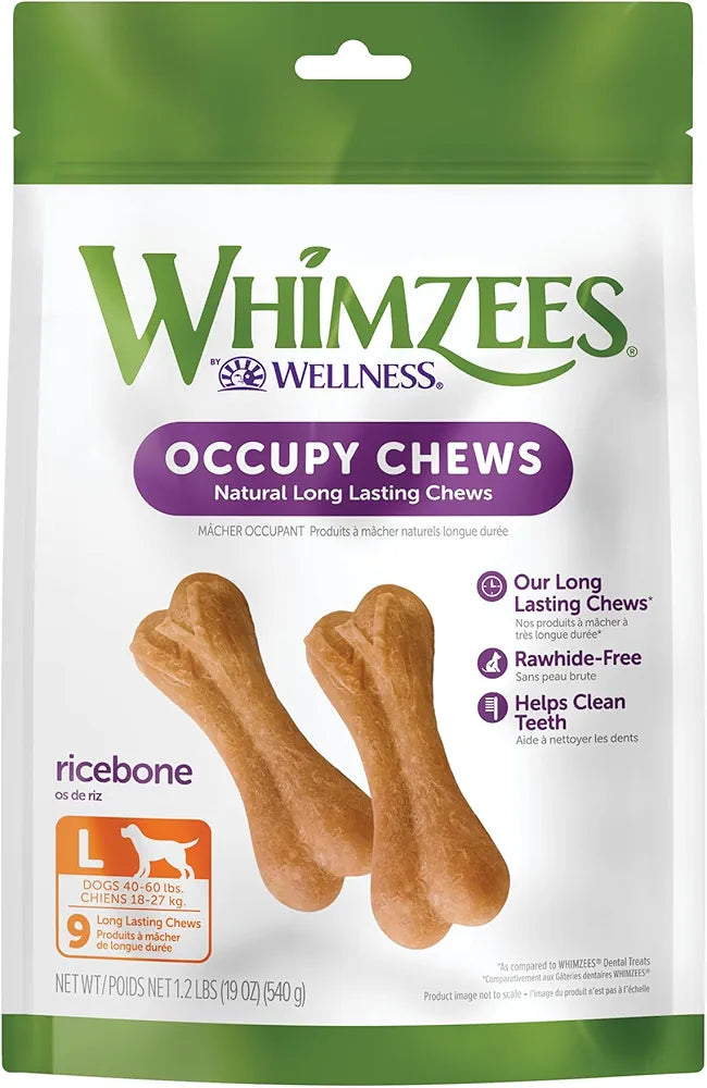 Rice Bone Dental Chews (Large, 9pk) | Whimzees