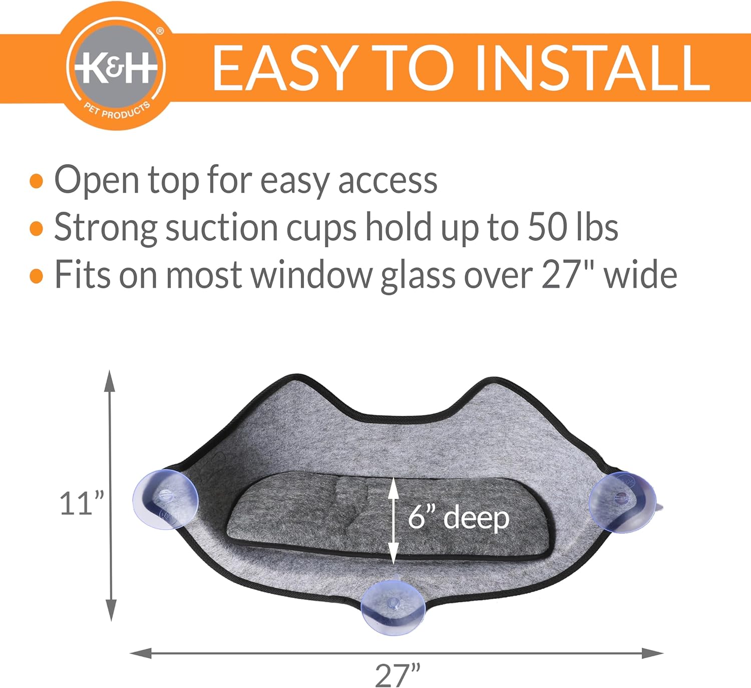 EZ Window Mount Kitty Sill (Kitty Face) | K&H Pet Products