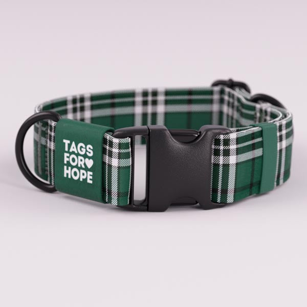 Green Plaid Collar | Tags For Hope