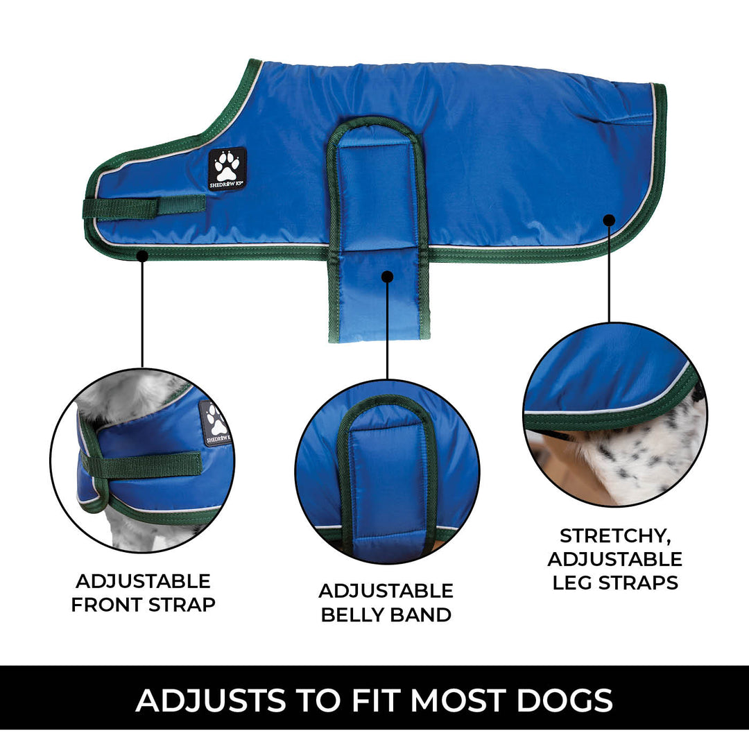 Vail Dog Coat (Fushia & Pine, Small/Medium) | Shedrow K9
