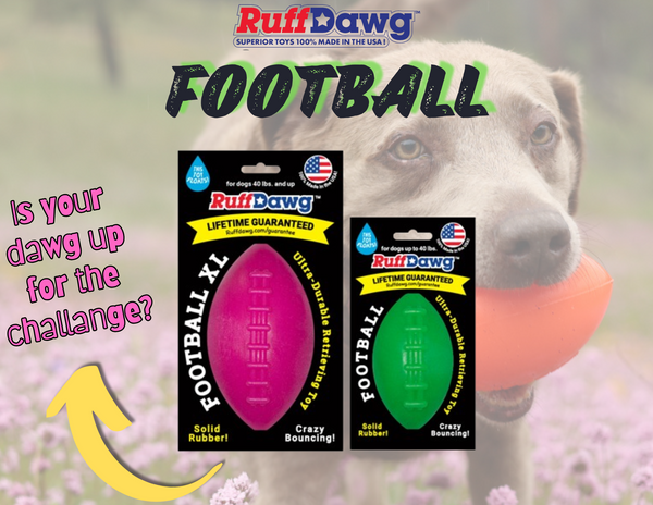 Indestructible Rubber Football (Assorted Colours) | Ruff Dawg