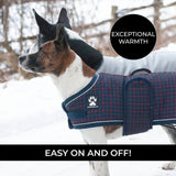 Glacier Dog Coat (Navy Plaid) | Shedrow K9