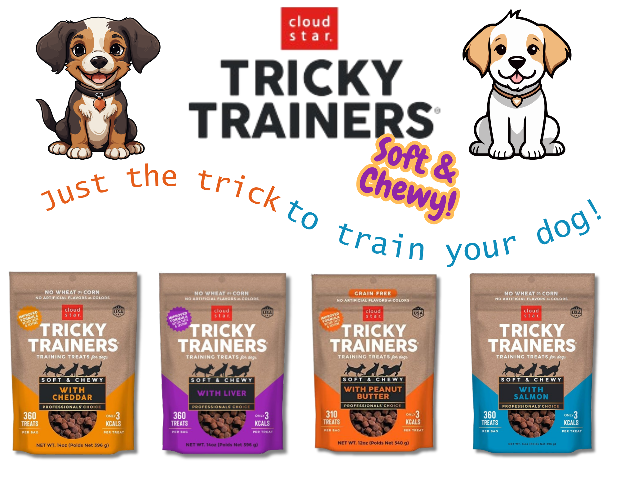 Soft & Chewy Tricky Trainers Dog Treats | Cloud Star