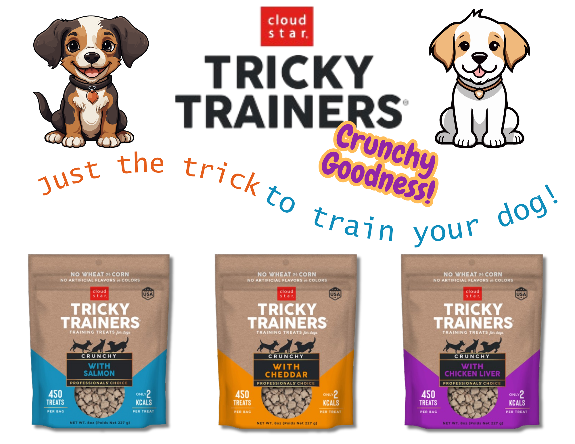 Crunchy Tricky Trainers Dog Treats (8oz) | Cloud Star