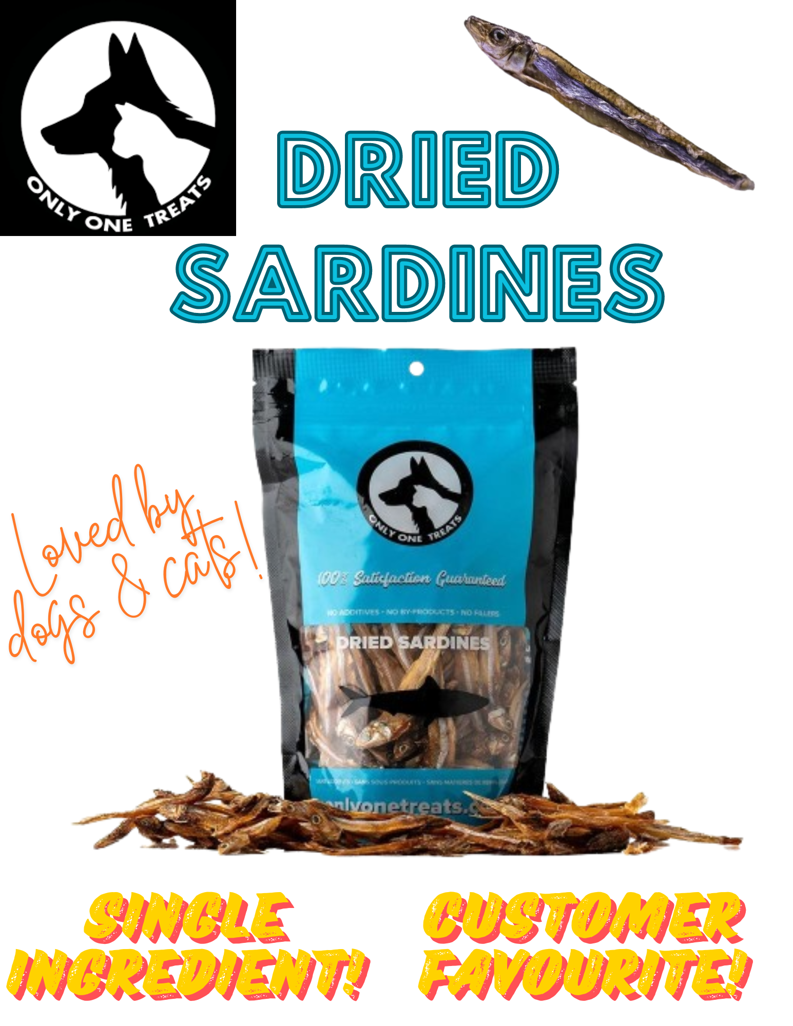 Dried Sardines | Only One Treats