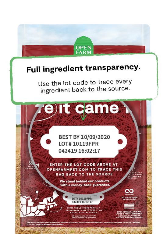 Ancient Grains Grass-Fed Beef Dog Food (22lb) | Open Farm