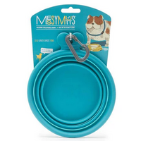 Silicone Collapsible Bowl (Large, Teal) | Messy Pets