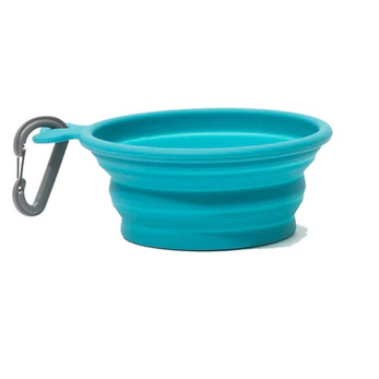 Silicone Collapsible Bowl (Large, Teal) | Messy Pets