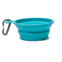 Silicone Collapsible Bowl (Small, Teal) | Messy Pets