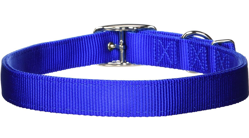 Double Deluxe Dog Collar (Blue, 20") | Hamilton