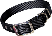Double Deluxe Dog Collar (Black, 20") | Hamilton