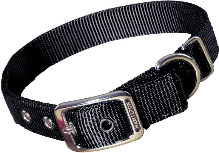 Double Deluxe Dog Collar (Black, 28") | Hamilton