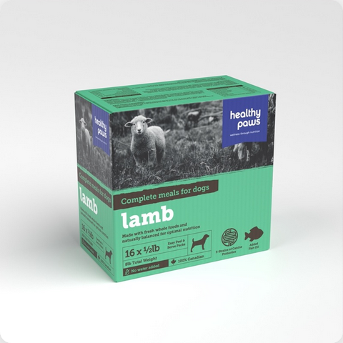 Lamb Raw Frozen Meals For Dogs (8lb) | Healthy Paws