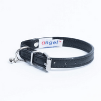 Alpine Leather Cat Collar (Black, 12") | Angel Pet Supples
