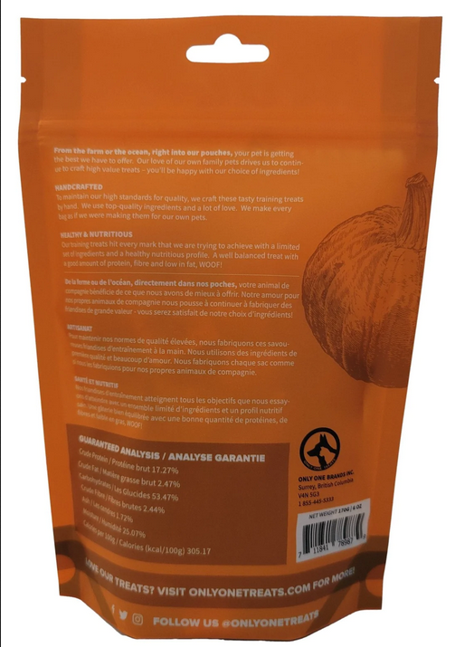Fresh Soft Pumpkin Training Treats (170g) | Only One Treats