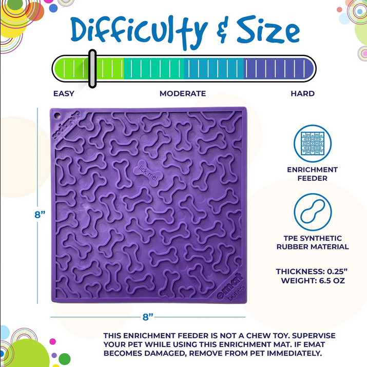 Enrichment Lick Mat (Purple Bones) | SodaPup
