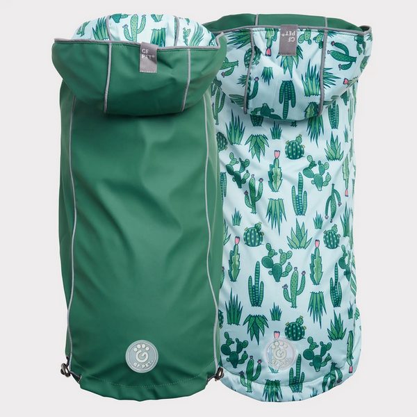 Reversible Dog Raincoat (XXXL, Green Cactus) | GF Pet