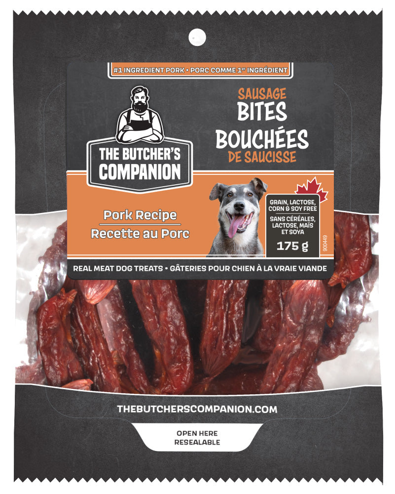 Sausage Bites Dog Treats (Pork Recipe, (175g) | The Butcher’s Companion