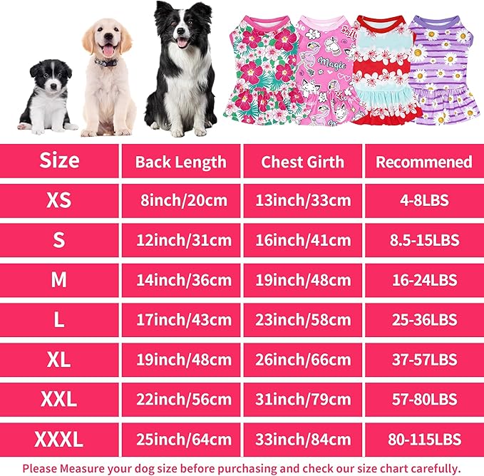 T-Shirt Dog Dress (Large Back Length: 17") | JpGdn