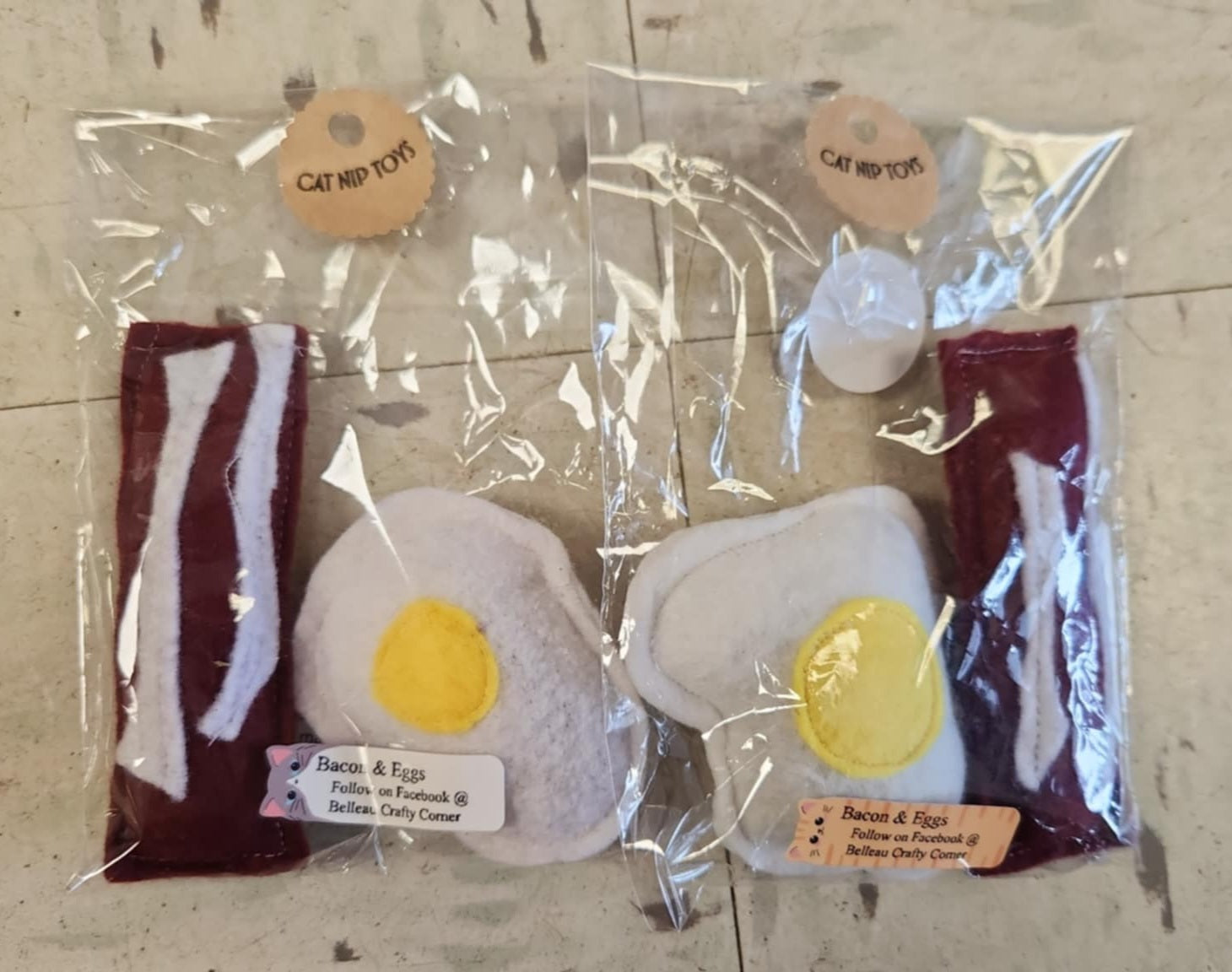 Catnip Toys (Bacon & Egg) | Belleau Crafty Corner