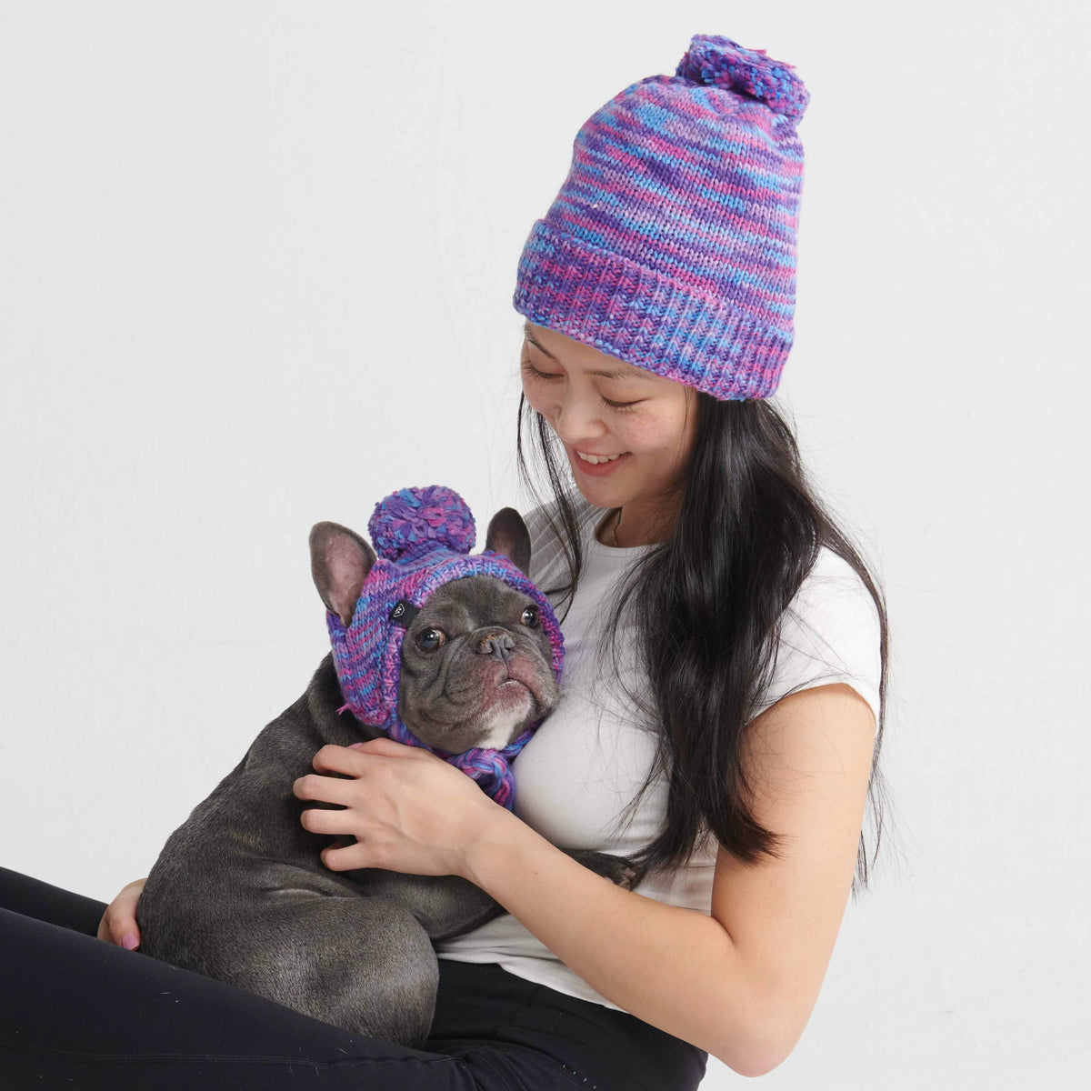 Human Pom-Pom Hat (Purple) | Spark Paws
