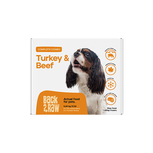 Complete Turkey Blend & Beef Recipe Frozen Raw Dog Food (12lb) | Back2Raw