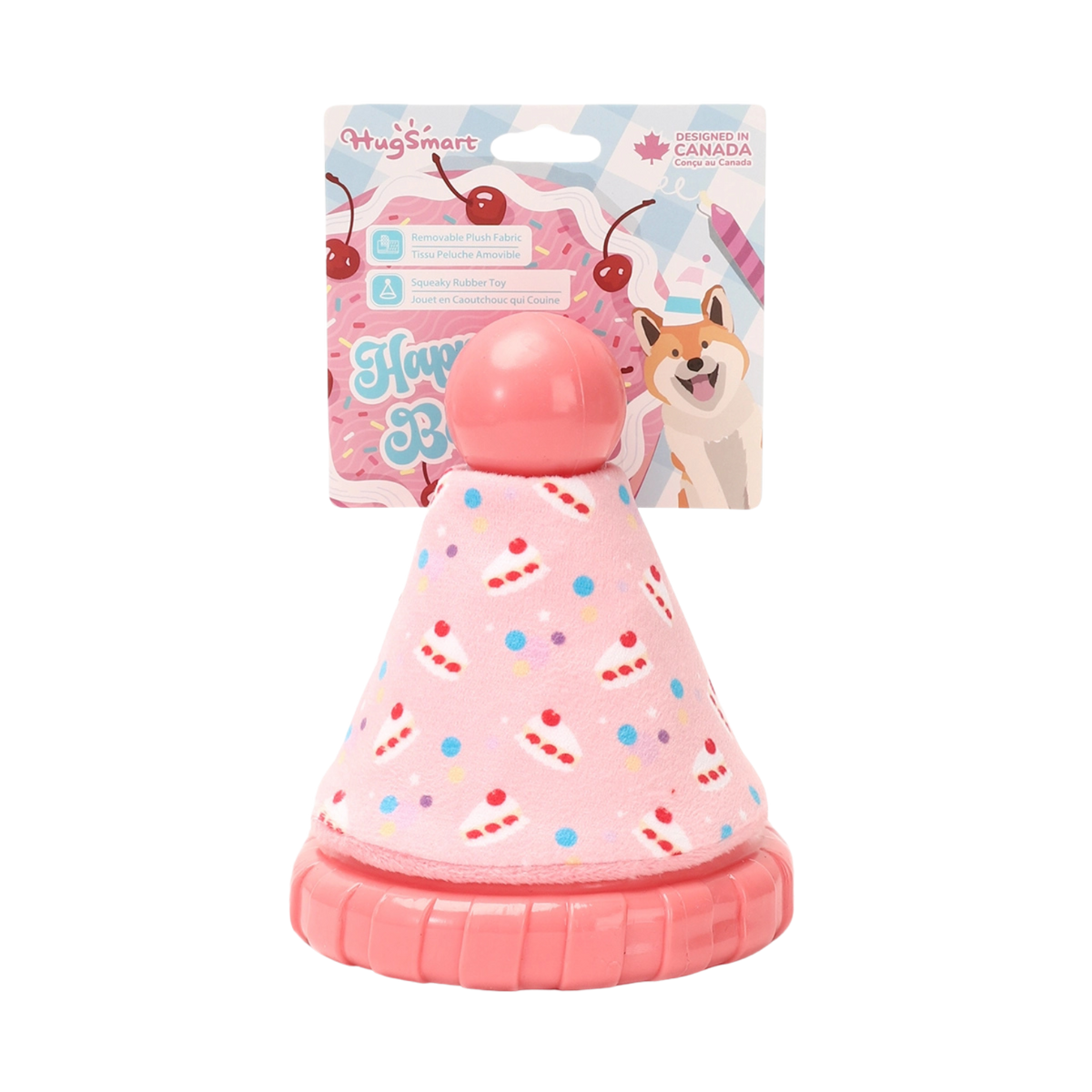 Yappy Birthday Party Hat Dog Toy (Pink) | HugSmart