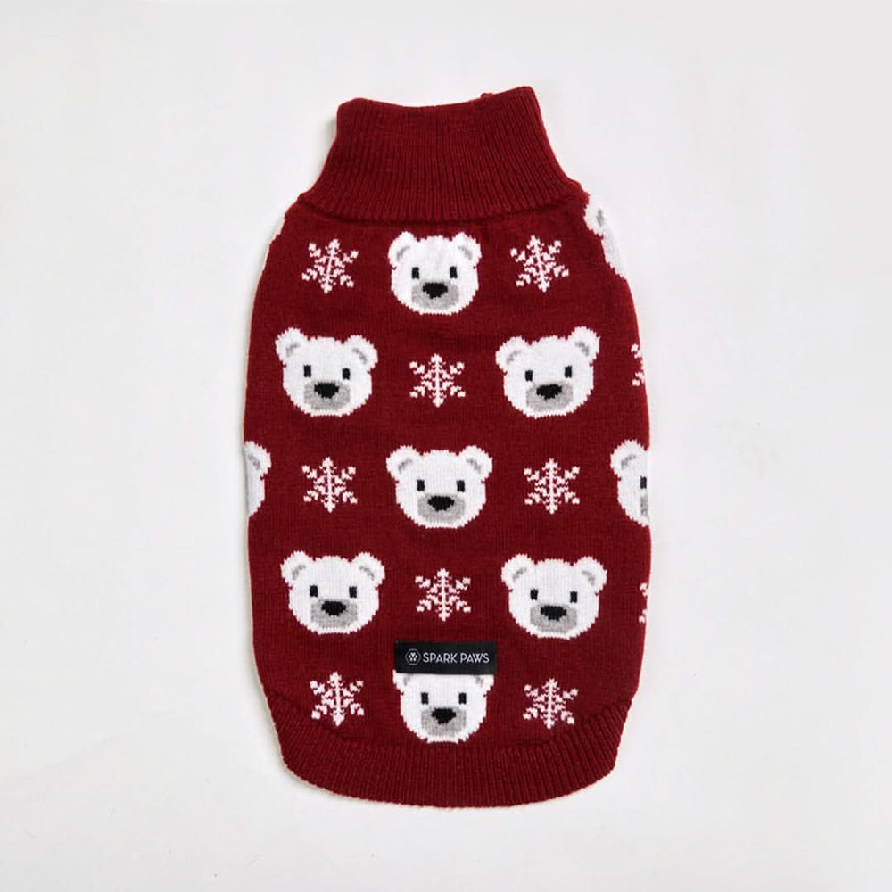Knit Dog Sweater (Polar Bears) | Spark Paws