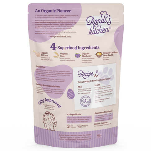 Organic Pancake Mix For Dogs (Chicken & Blueberry) | Rondi's Kitchen
