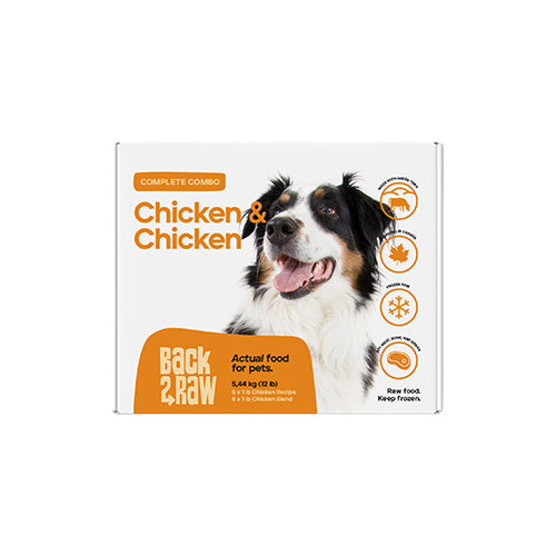 Complete Chicken Recipe & Chicken Blend Frozen Raw Dog Food (12lb) | Back2Raw