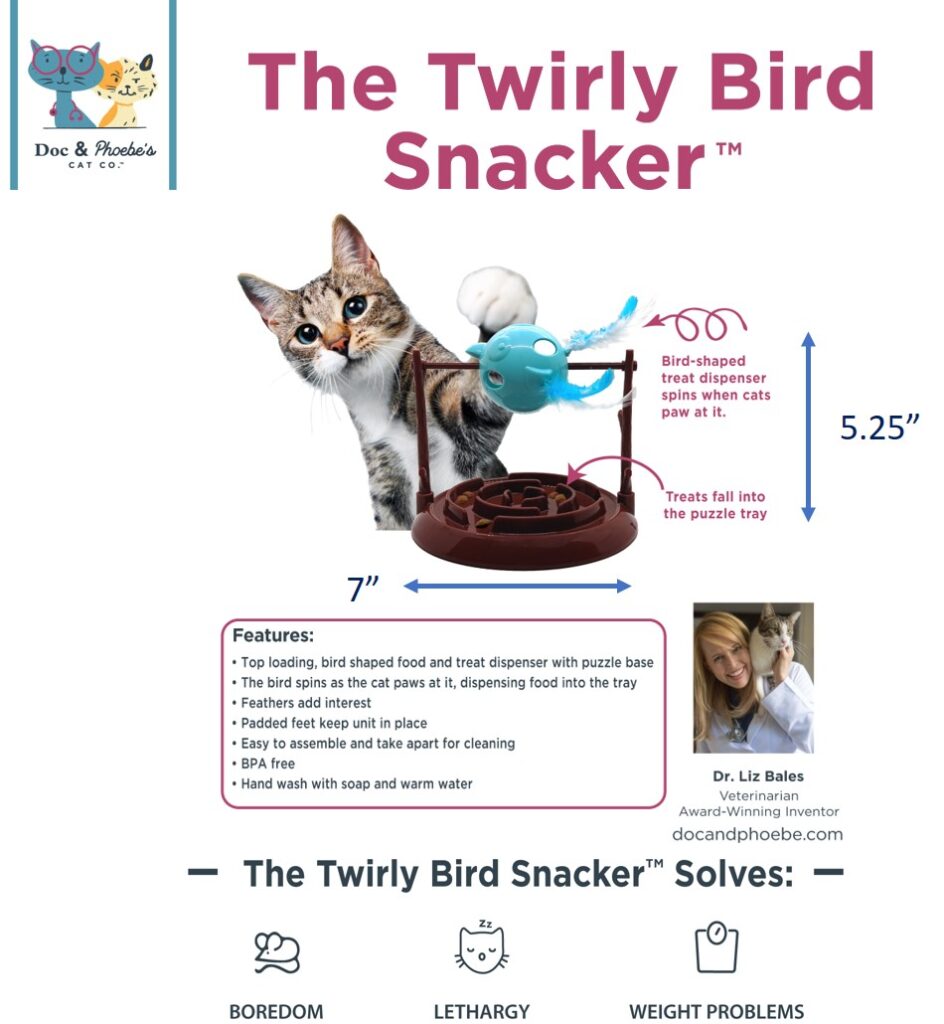Doc & Phoebe 'Twirly Bird Snacker' Cat Toy | Spot