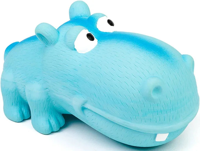Rubber Hippo Dog Toy (Blue) | Bud'Z