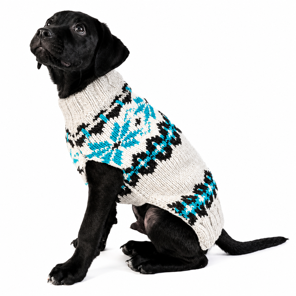 Knitted Dog Sweater (Frosted Snowflake) | Chilly Dog