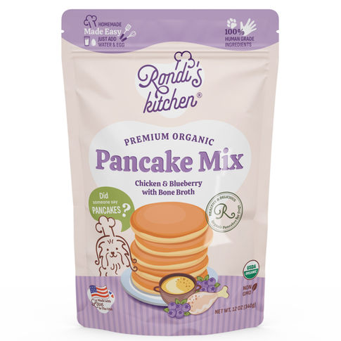 Organic Pancake Mix For Dogs (Chicken & Blueberry) | Rondi's Kitchen
