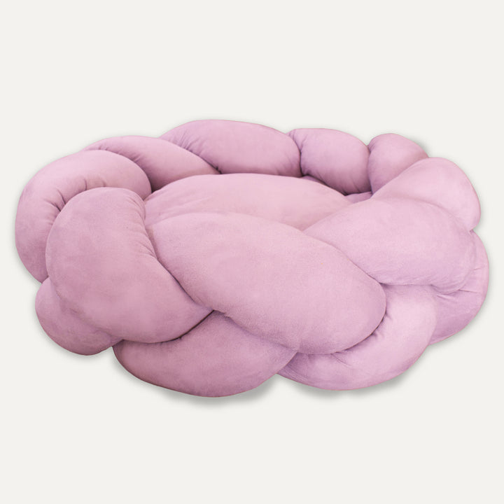 Suede Braided Pet Bed (Pink) | Gooeez