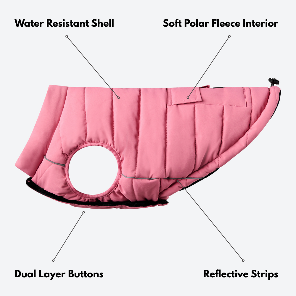 WarmShield Water-Resistant Jacket  (Pink) | Spark Paws