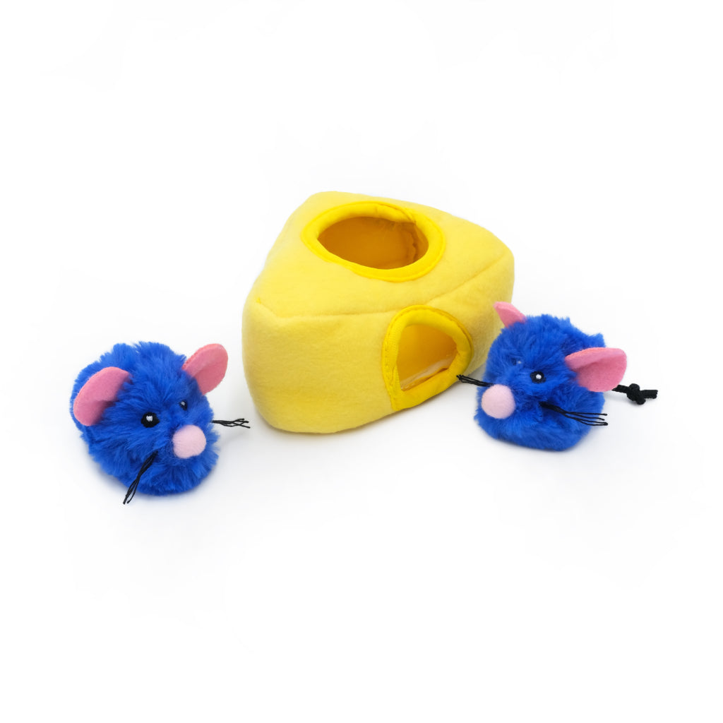 ZippyClaws Burrow Cat Toy (Mice & Cheese) | Zippy Paws