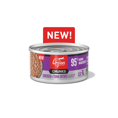 Chunks & Shreds Chicken & Tuna Entrée Kitten Food (5.5oz) | Orijen