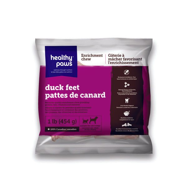 Raw Frozen Duck Feet (1lb) | Healthy Paws