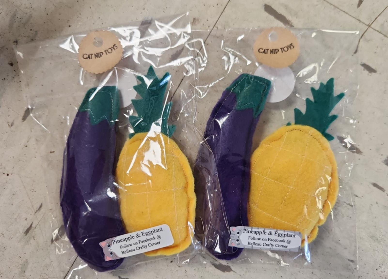 Catnip Toys (Pineapple & Eggplant) | Belleau Crafty Corner