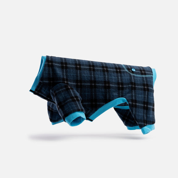 Soft Blue Plaid Pajamas | Silver Paw