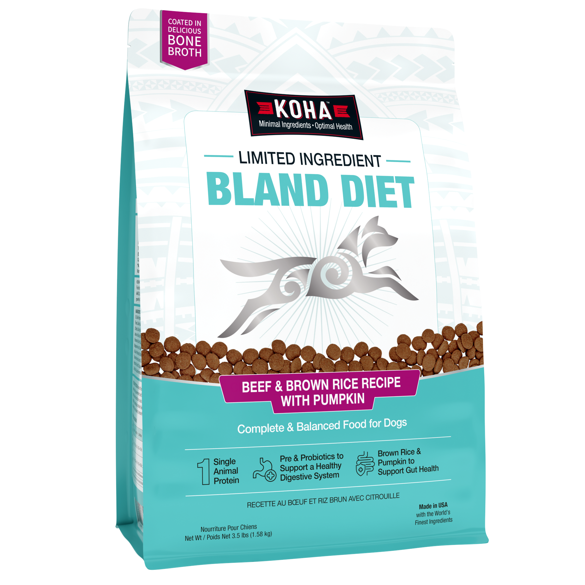 Limited Ingredient Dry Bland Diet For Dogs (Beef, Brown Rice & Pumpkin) | KOHA