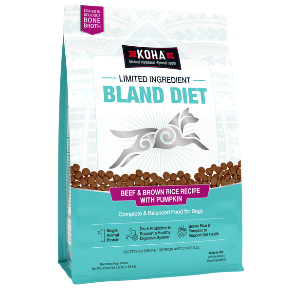 Limited Ingredient Dry Bland Diet For Dogs (Beef, Brown Rice & Pumpkin) | KOHA
