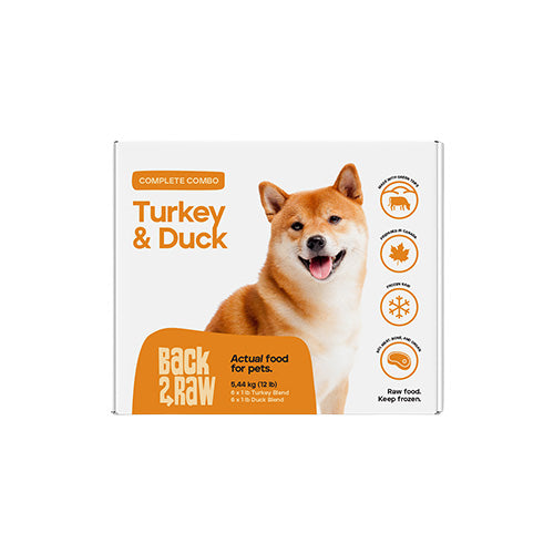 Complete Turkey Blend & Duck Blend Frozen Raw Dog Food (12lb) | Back2Raw
