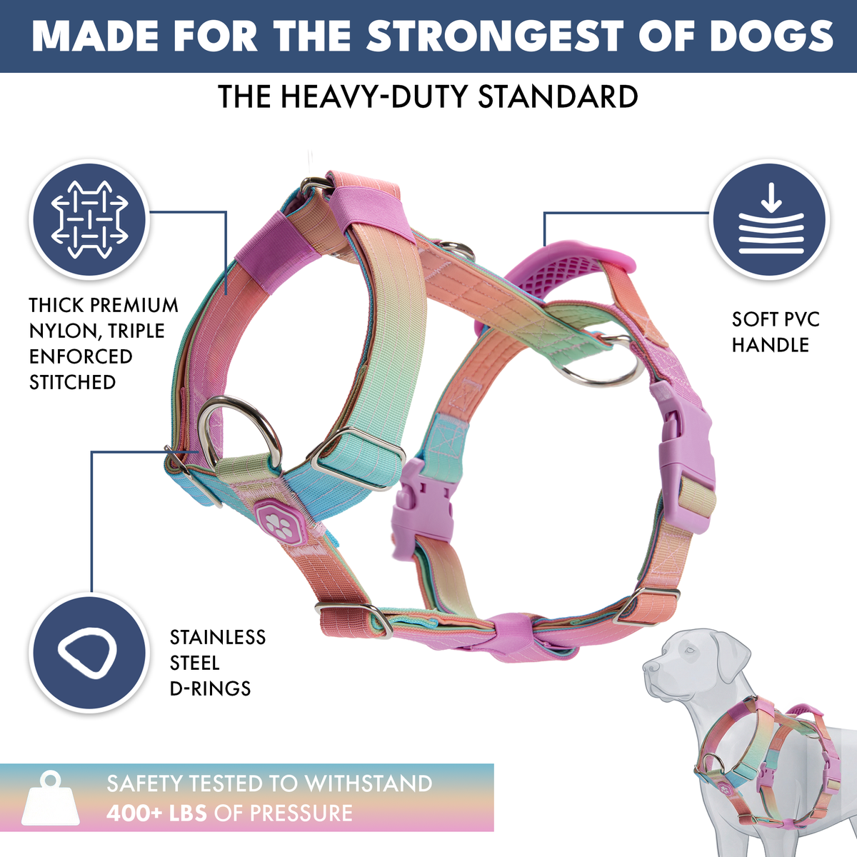 Comfort Control No-Pull Dog Harness (Pastel Icing) | Spark Paws